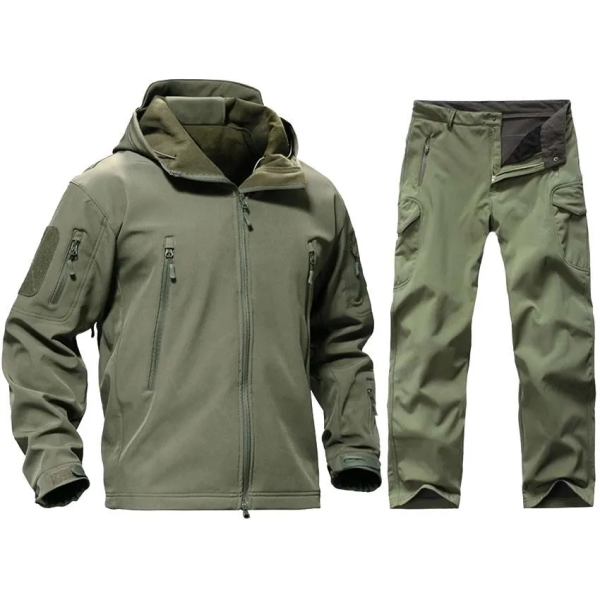 Костюм Shark Skin Soft Shell на толстом флисе, цвет олива
